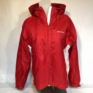 Women’s Columbia Red and White Hooded Lightweight Jacket Women’s Size Large